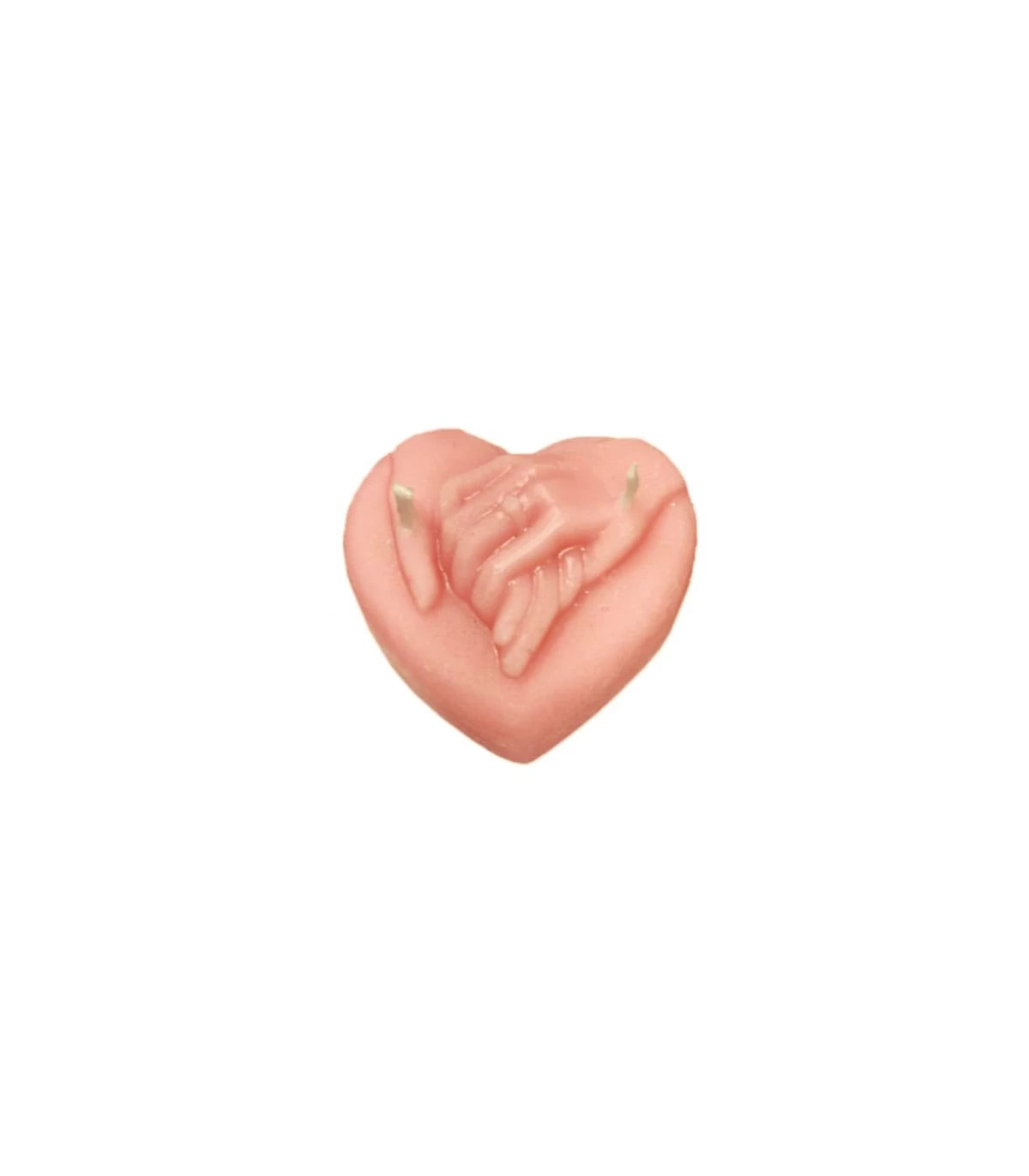 VELA CORAZON MANOS ROSA MINI