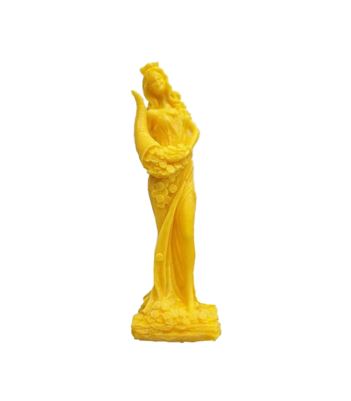 VELA DIOSA DE LA FORTUNA AMARILLO 15 CM