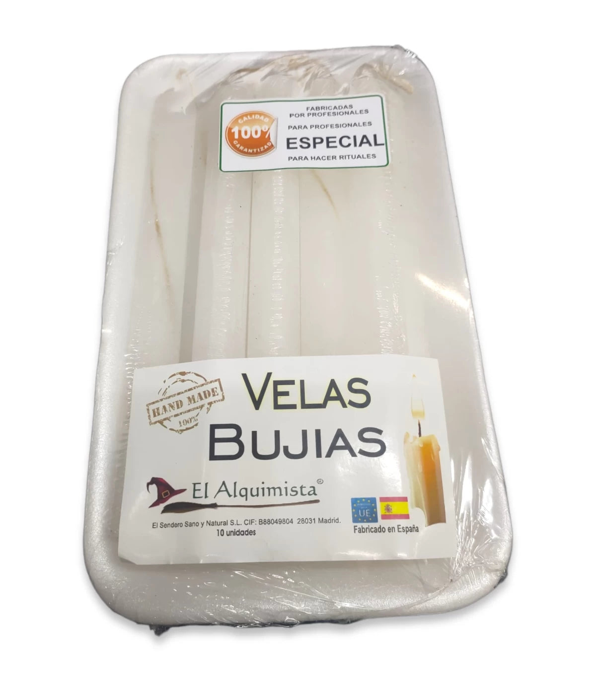 VELA BUJIA BLANCA 18 CM PACK 10