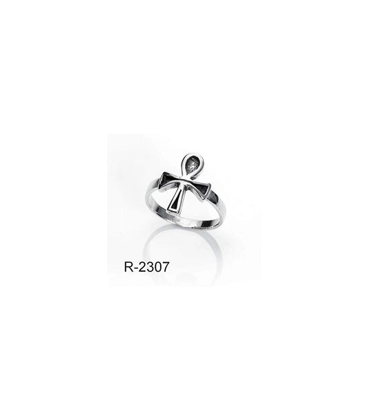 AMULETO ANILLO CRUZ DE LA VIDA PLATA