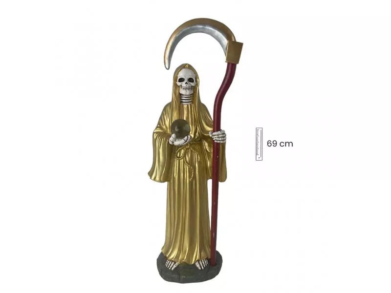 FIGURA SANTA MUERTE DORADA 69 CM