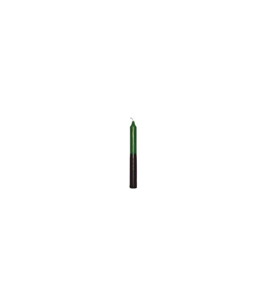 VELA BUJIA VERDE Y NEGRO 18 CM